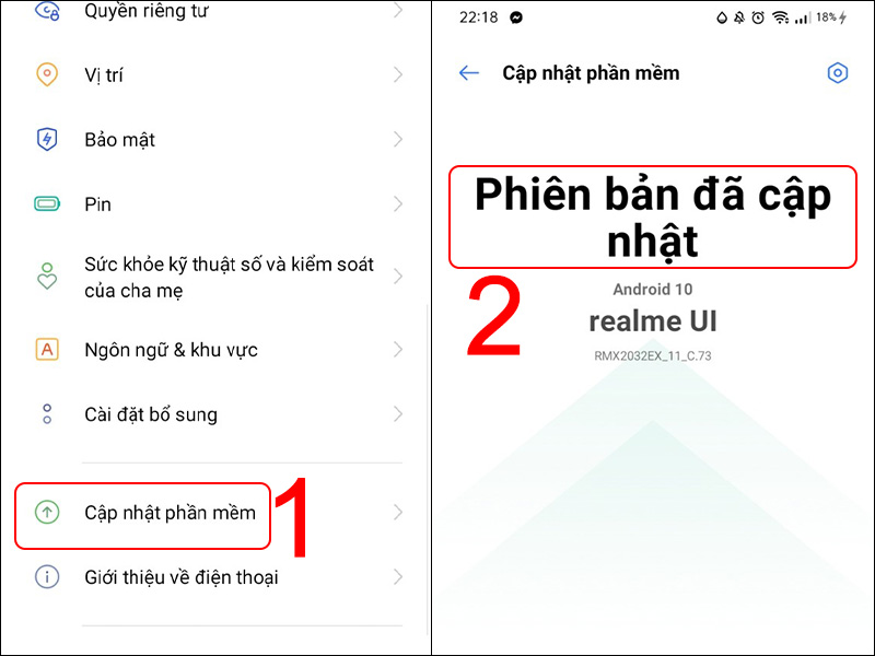 Điện thoại đang ở phiên bản phần mềm mới nhất